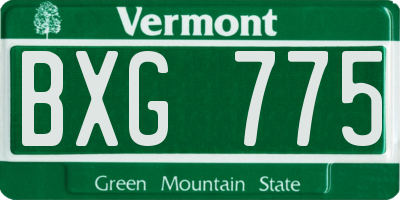 VT license plate BXG775