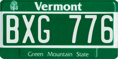 VT license plate BXG776