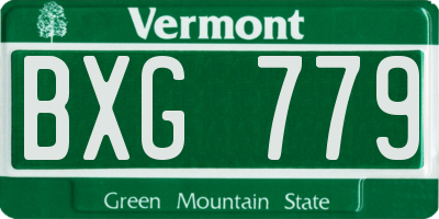 VT license plate BXG779