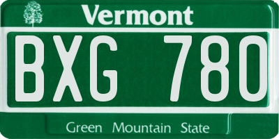 VT license plate BXG780