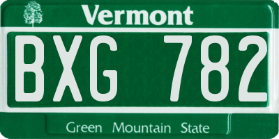 VT license plate BXG782