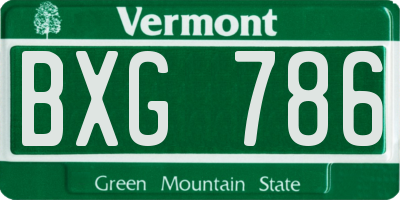 VT license plate BXG786