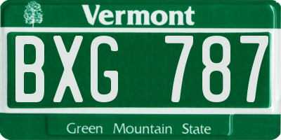 VT license plate BXG787