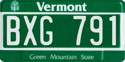 VT license plate BXG791