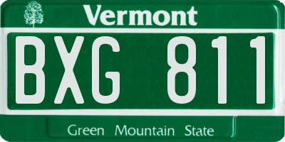 VT license plate BXG811