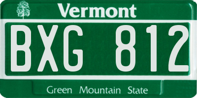 VT license plate BXG812