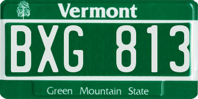 VT license plate BXG813