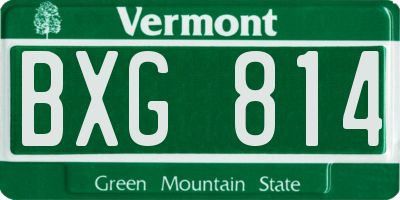 VT license plate BXG814