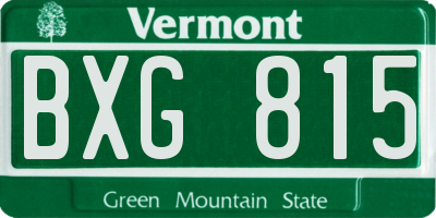 VT license plate BXG815