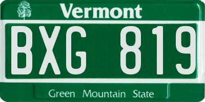 VT license plate BXG819