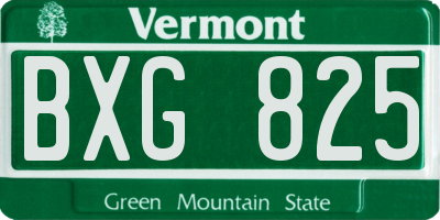VT license plate BXG825