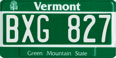 VT license plate BXG827