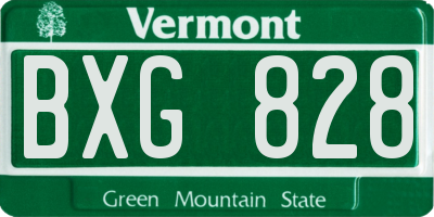 VT license plate BXG828