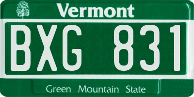 VT license plate BXG831