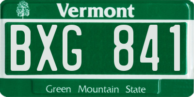 VT license plate BXG841