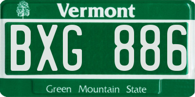 VT license plate BXG886