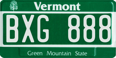 VT license plate BXG888