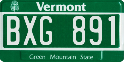 VT license plate BXG891