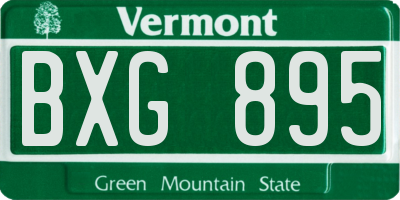 VT license plate BXG895