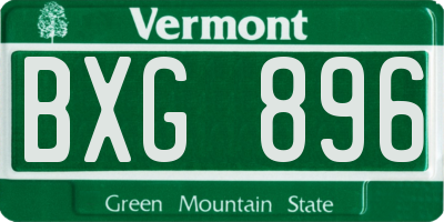 VT license plate BXG896