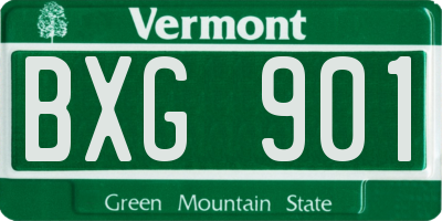 VT license plate BXG901