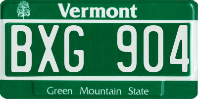 VT license plate BXG904