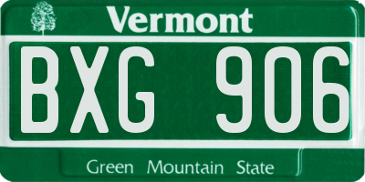 VT license plate BXG906