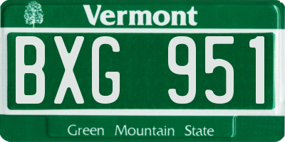 VT license plate BXG951
