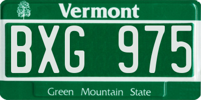 VT license plate BXG975