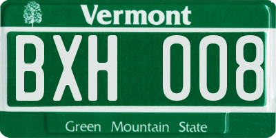VT license plate BXH008