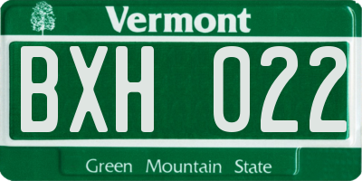 VT license plate BXH022