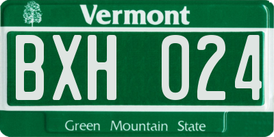 VT license plate BXH024