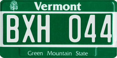 VT license plate BXH044