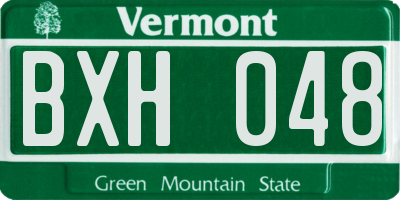 VT license plate BXH048