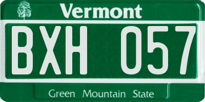 VT license plate BXH057