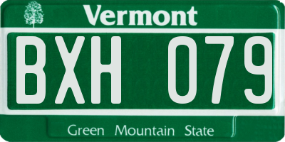 VT license plate BXH079