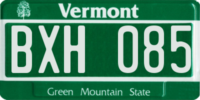 VT license plate BXH085