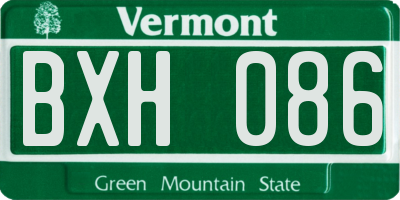 VT license plate BXH086