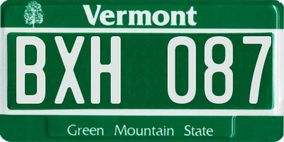 VT license plate BXH087