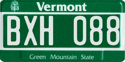 VT license plate BXH088