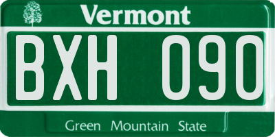 VT license plate BXH090