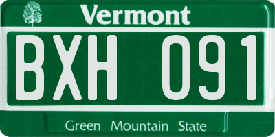 VT license plate BXH091