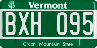 VT license plate BXH095