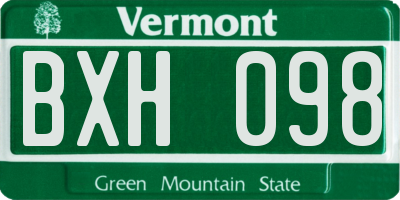 VT license plate BXH098
