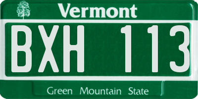 VT license plate BXH113