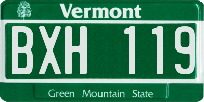 VT license plate BXH119