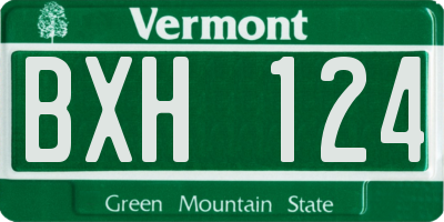 VT license plate BXH124