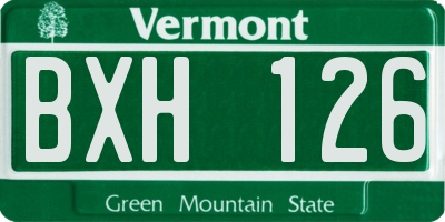 VT license plate BXH126
