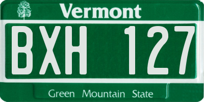 VT license plate BXH127