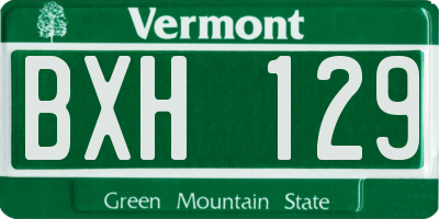 VT license plate BXH129